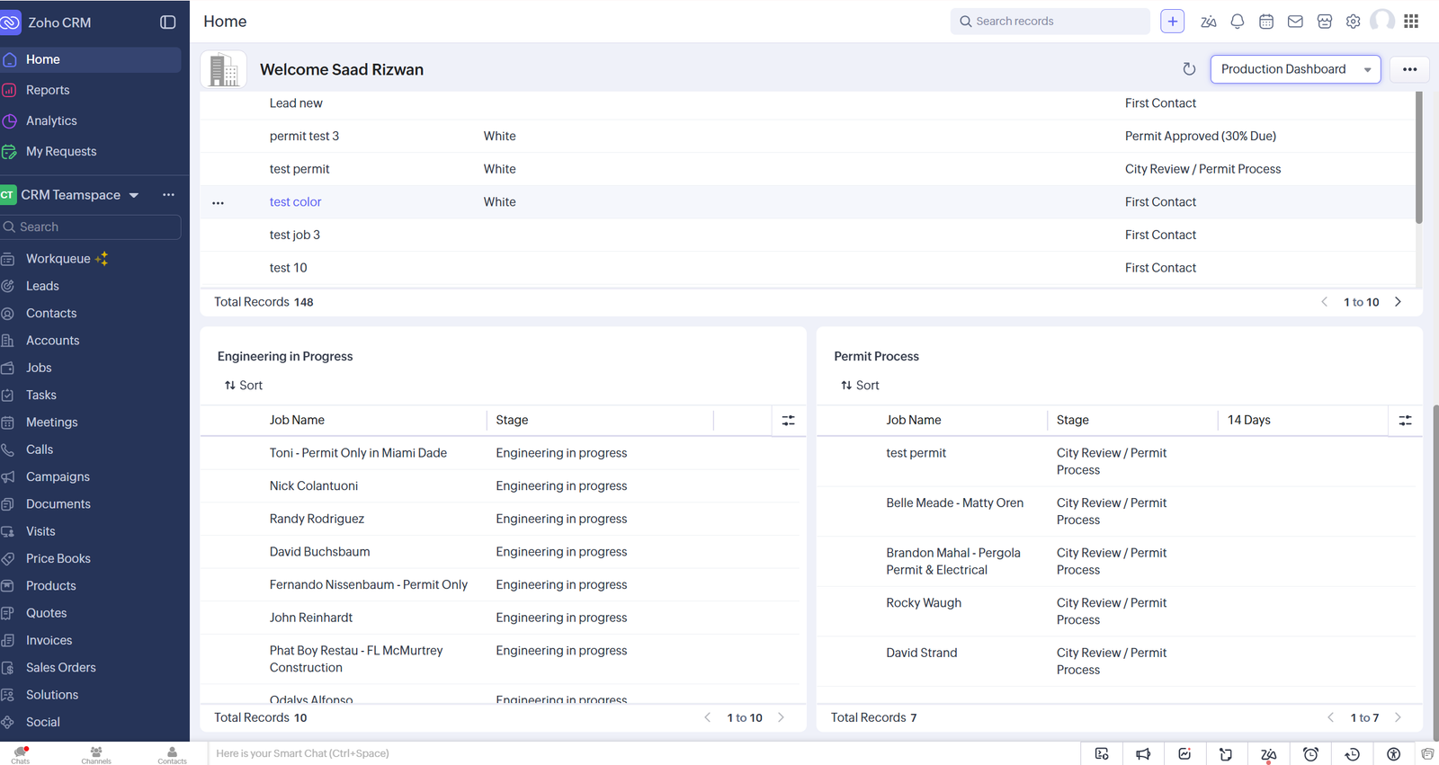 Zoho CRM record management